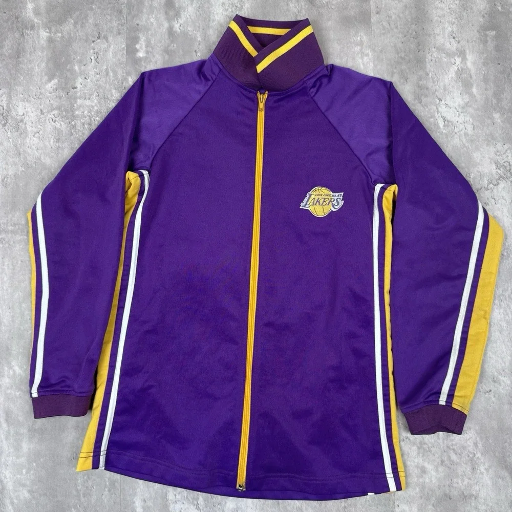 Vintage Los Angeles Lakers Jacket Kids Large Purple Full Zip Shaquille O'Neal